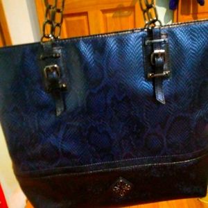 Simply Vera Wang snake skin and chain tote